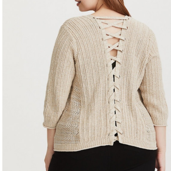 torrid Sweaters - Torrid Lace-Up Back Cardigan